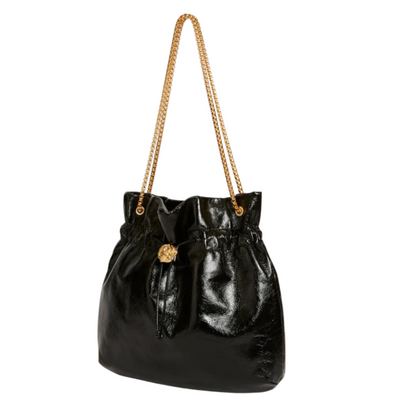 MassagoPro Elegant Black Drawstring Shoulder Bag