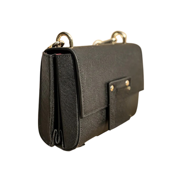 MassagoPro Classic Black Textured Crossbody Bag