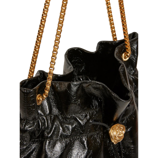 MassagoPro Elegant Black Drawstring Shoulder Bag