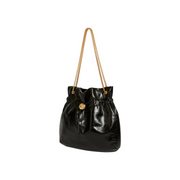 MassagoPro Elegant Black Drawstring Shoulder Bag