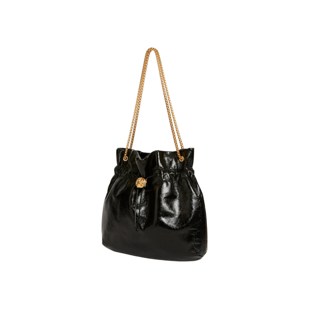 MassagoPro Elegant Black Drawstring Shoulder Bag